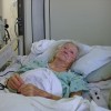 Woman with broken hip in hospital